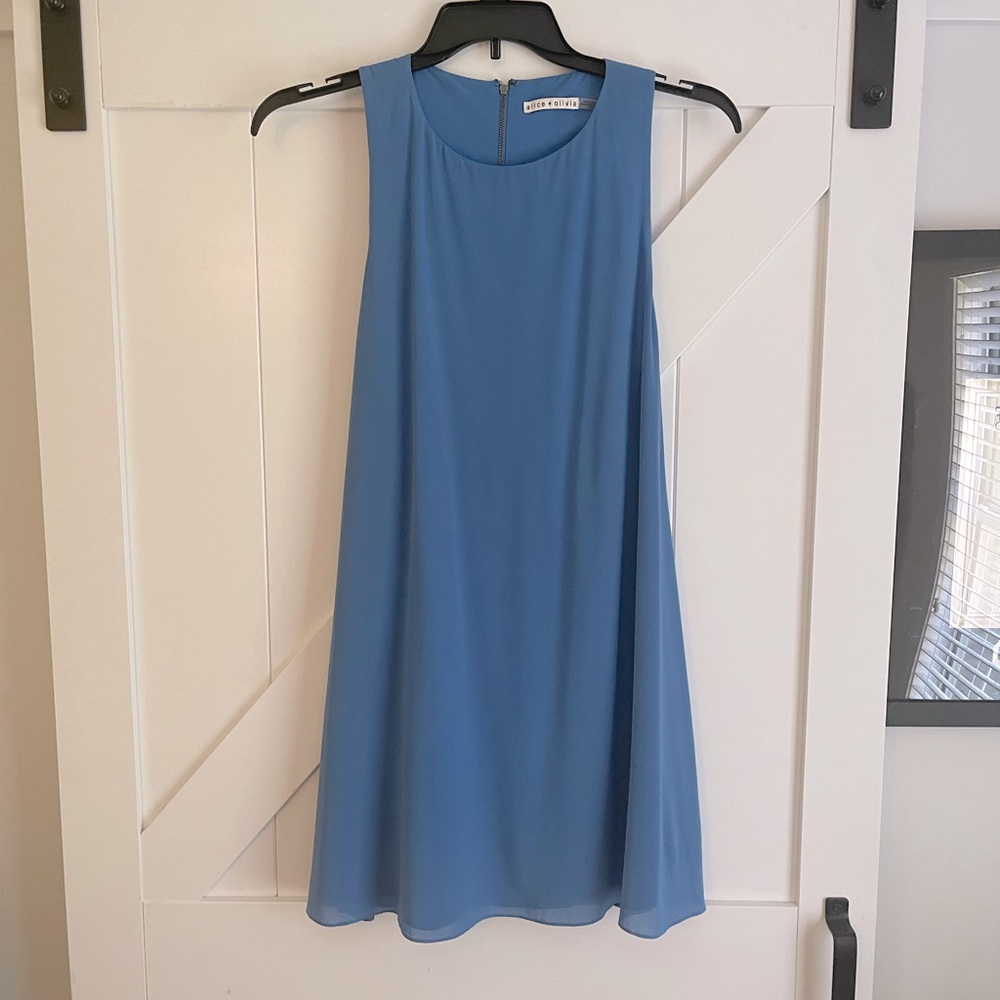 Alice + Olivia Low Back Mini Dress - Blue - L